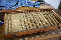 Antique Watchmakers Apothecary Cabinet wood drawer Tool Box Pocket Watch vintage