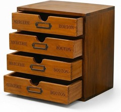 Pre-Assembled 4 Drawer Stackable Wood Storage – Elegant Organizer for Desktop