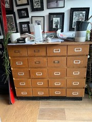 Vintage wooden drawers cabinet