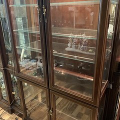 VTG 1960 Jasper Cherry Wood & Glass 5 Shelf Lighted Curio Display Cabinet 78″H