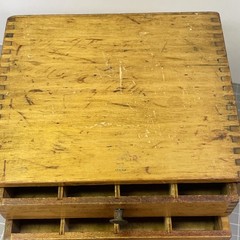 Antique Wood 6-Drawer Parts Cabinet Resistor Organizer Dovetail Knobs Vintage