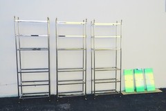 Boeing Company Chrome and Glass Display Shelving Etageres set of Three 9640