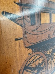 Antique Vintage Wooden Wall Shelf Curio Cabinet Omnibuses Print Signed By Maker