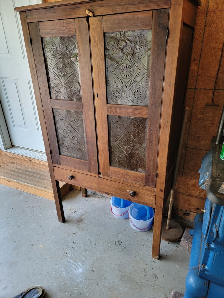 Antique Pie Safe, 1800’s, 4 punch tin panels.