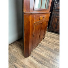 Antique Pennsylvania Nine Panel Glass Door Corner Cupboard c. Early 19th Century