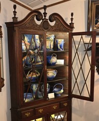 Antique American Mahogany Corner Curio or China Display Cabinet