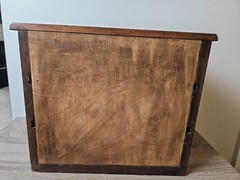 Antique Early Primitive Wood 5 Drawer Handmade Apothecary Roman Cigar Cabinet