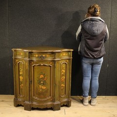 Painted lacquered corner cupboard furniture sideboard venetian style 20th cent