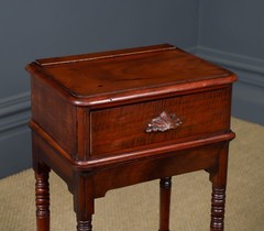 Antique English Victorian Small Pair Mahogany Bedsides Locker Tables Nightstands