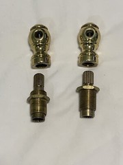 (2) Brass-RSW PB Bib Big Screw Hubs & (2) VCx30 Stem Extensions-Cabinet/Dresser