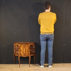 Small sideboard in burl walnut wood furniture cabinet 1 door 20th century