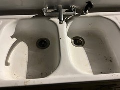 Vintage Whirlpool Sink and Base Cabinet,hot water heater Cab and and metal Top