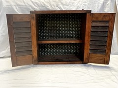 Vintage Cabinet With Working Shutters And Shelves- has brackets for easy hanging