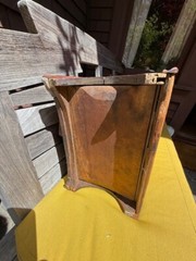 Mid 19th Century Old Red Paint Child’s Stepback Cupboard 24″ x 13″ x 9″