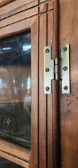 VTG Antique Wood Corner Cabinet China Press Bubble Glass Primitive Knotty Pine