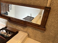 vintage antique curio cabinet With Mirror & Locking Door