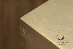 Baker Furniture Pair Of Barbara Barry Silver Leaf Diamond Front Cabinets