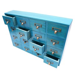 16-Drawer Vintage Apothecary Cabinet for Stylish Storage Solutions
