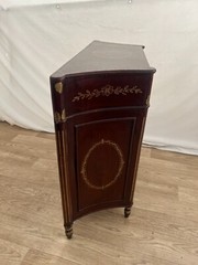 Vintage Bookcase Theme Console Cabinet Two Drawers, Double Door Storage Demilune