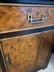 1970s Art Deco Bernhardt Burl Wood Storage Cabinet