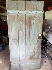 Beautiful Antique Barn Door With Original Glass Knob And Metal Fixtures