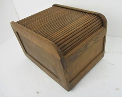 Mid Century Modern Filing Cabinet Tambour Sliding Door Wheels Extremely Rare WOW