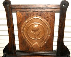 Antique Arts & Crafts Wooden Wall Hanging Cabinet Cupboard + Hooks & Storage Box