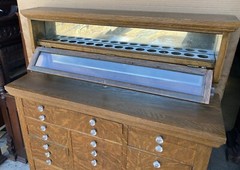 VICTORIAN OAK DENTAL CABINET, AMERICAN CABINET CO.