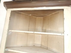 Antique Corner Cupboard Cabinet Blind doors Early Primitive 2 piece