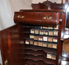 Antique Victorian Mahogany Sheet Music Cabinet