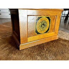 RARE Vintage J. & P. Coats Oak Spool Cabinet Brass Knobs Excellent Condition