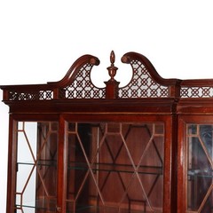 Oversized Lexington Palmer Home Federal Style Mahogany China Cabinet 20thC