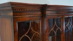Stunning English Cardiff Breakfront China Cabinet in Mahogany with LED lights
