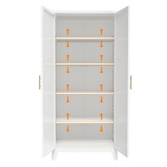 71” 2 Shapely Doors Cabinet, Metal Storage Cabinet with Doors