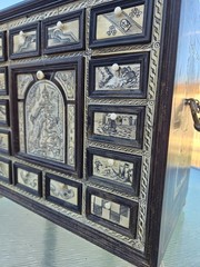 Miniature Ebony Cabinet Engraved Italian Style 10,5″x1 1,1″ x7,2″