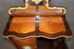 Antique 19th Century Louis XV Style Bronze Mounted Sevres Inset Cabinet Server