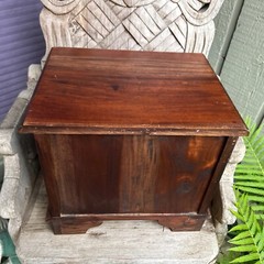Antique Apothecary Spice Chest, Footed Horizontal Cabinet, 8 Drawers Brass Knobs