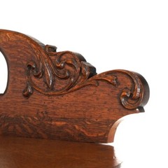Antique RJ Horner School Carved Oak & Curved Glass China Cabinet C1910