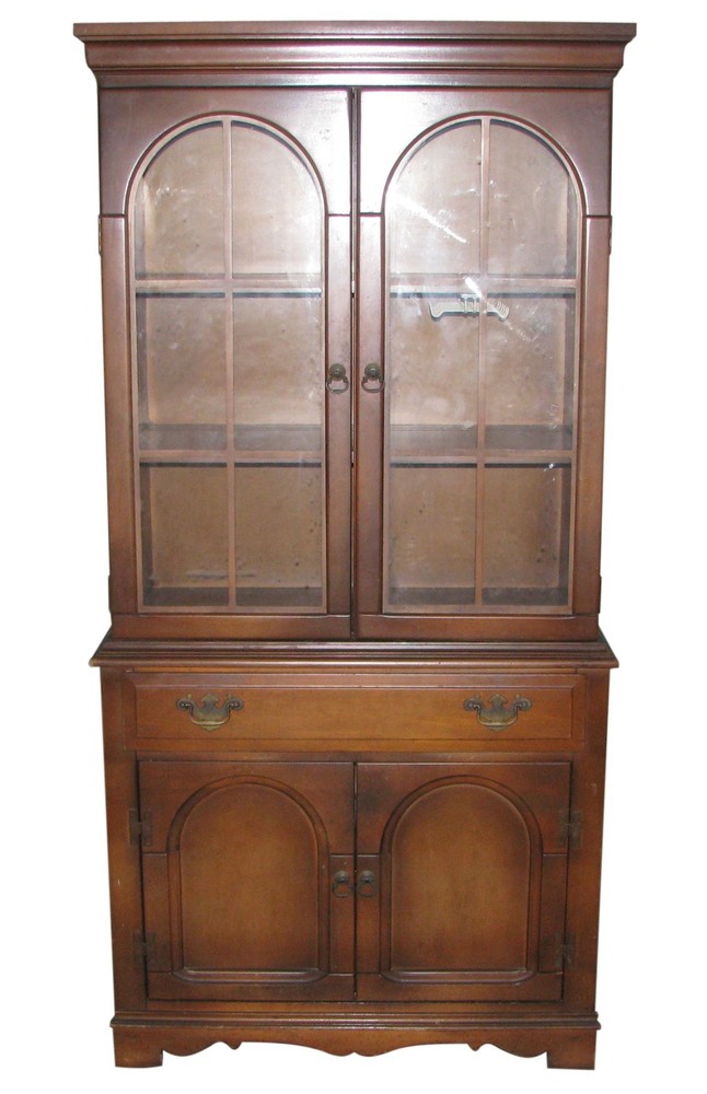 1950s Traditional Walnut Dining Room Storage Hutch