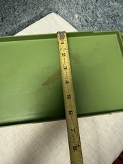Vintage 60s 70s Green Fleur De Lis Plastic Sliding Door Medicine Storage Cabinet