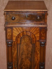 RARE PAIR OF HUGE WILLIAM IV 1830 FLAMED MAHOGANY SIDE CABINETS CAMPAIGN DRAWERS