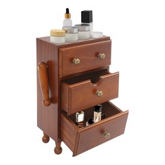 Vintage Storage Cabinet, 3-tier Storage Cabinet, Storage Box With Drawers Brown