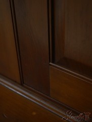 72231: SIMMS and THAYER Vintage Pine Linen Press Rustic Cupboard Cabinet