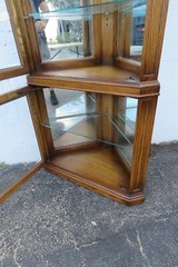 Tall Oak Corner Display China Cabinet Cupboard by Gordons 2706