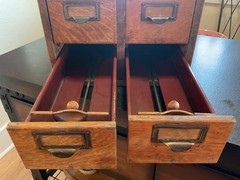 Antique Globe Quarter Sawn Oak Card Catalog Desktop