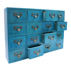 16-Drawer Vintage Apothecary Cabinet for Stylish Storage Solutions