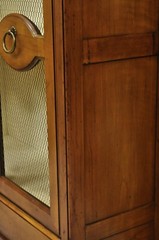 Vintage Baker Hollywood Regency Cherry Wood 2 Door Curio Cabinet Bookcase – Pair