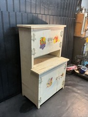 Vintage 1930s Children’s Wood Hoosier Kitchen Cabinet Hutch Salesman Sample