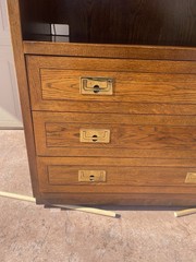 1970s Henredon Scene One Campaign Lighted Display Cabinet