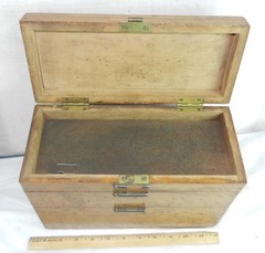 Unusual Antique 3 Section Wood Tool Box Machinist Parts Jewelry Razors Cabinet